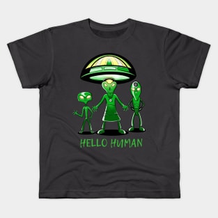 Hello Human, Friendly Aliens Kids T-Shirt